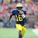 Michigan junior quarterback Denard Robinson runs the ball in for a first-quarter touchdown against Ohio State at Michigan on Saturday. Melanie Maxwell I AnnArbor.com